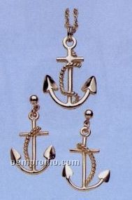Sterling Silver Large Anchor Earrings