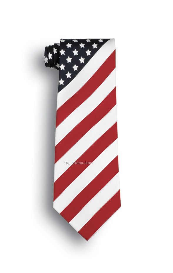 Wolfmark Novelty Neckwear 100% Silk Patriotic Tie - The Flag
