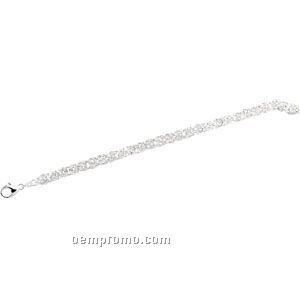 Ladies' 7" Sterling Silver 6mm Byzantine Chain Bracelet