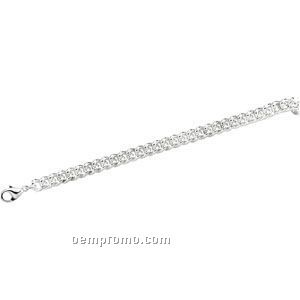 Ladies' 7" Sterling Silver 8mm Curb Cable Chain Bracelet