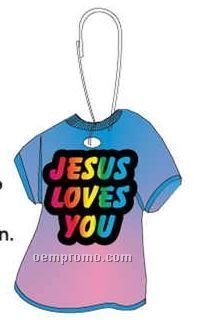 Jesus Loves You T-shirt Zipper Pull