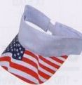 White Usa Flag Visor (Blank)