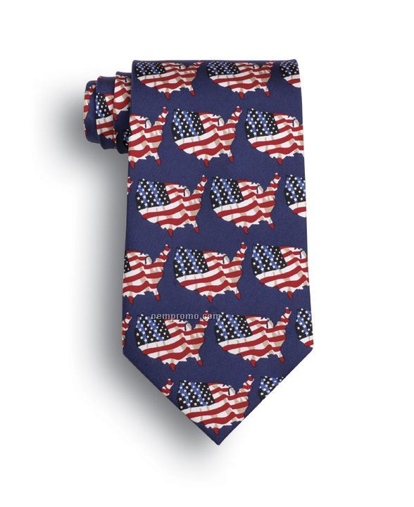 Wolfmark Novelty Neckwear States 100% Silk Patriotic Tie