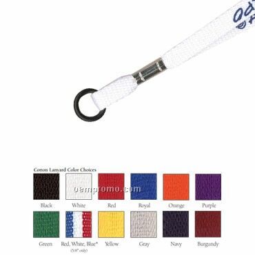 3/8" Cotton Lanyard W/ O Ring - 1 Color
