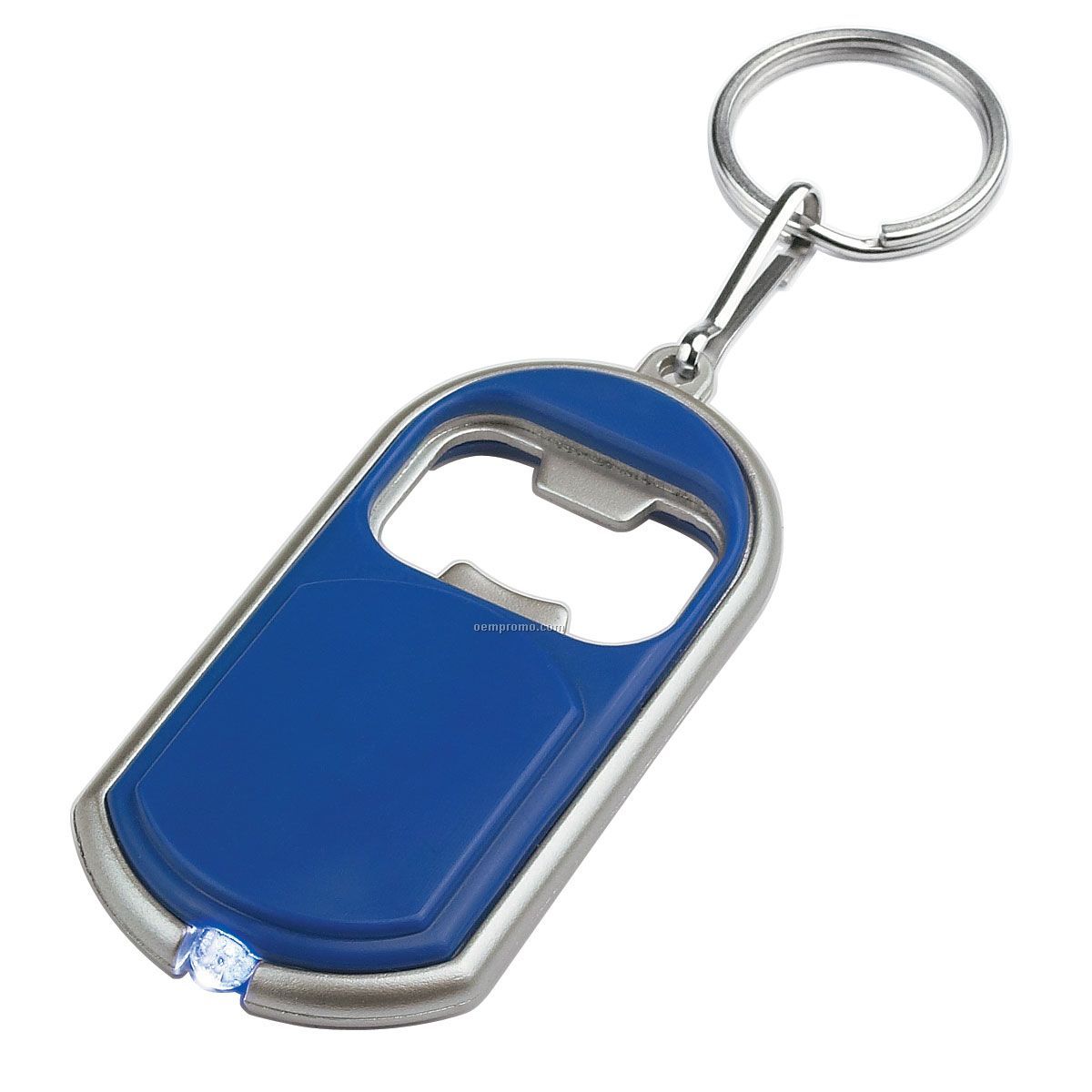 Light Up Bottle Opener W/ Keychain - Blue