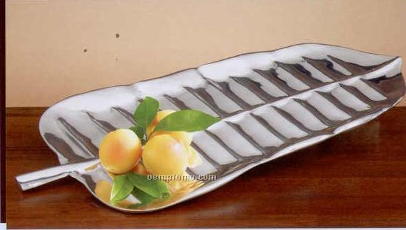 Natura Leaf Pewter Tray