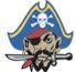 Stock One-eyed Pirate Captain With Dagger Chenille Patch