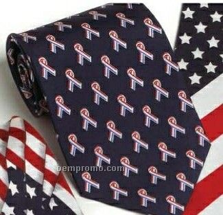 Wolfmark Novelty Neckwear Ribbons 100% Silk Patriotic Tie