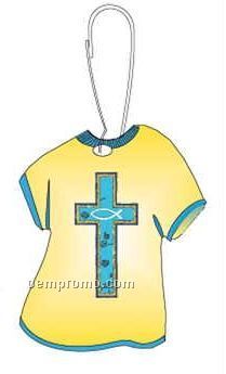 Blue Cross T-shirt Zipper Pull