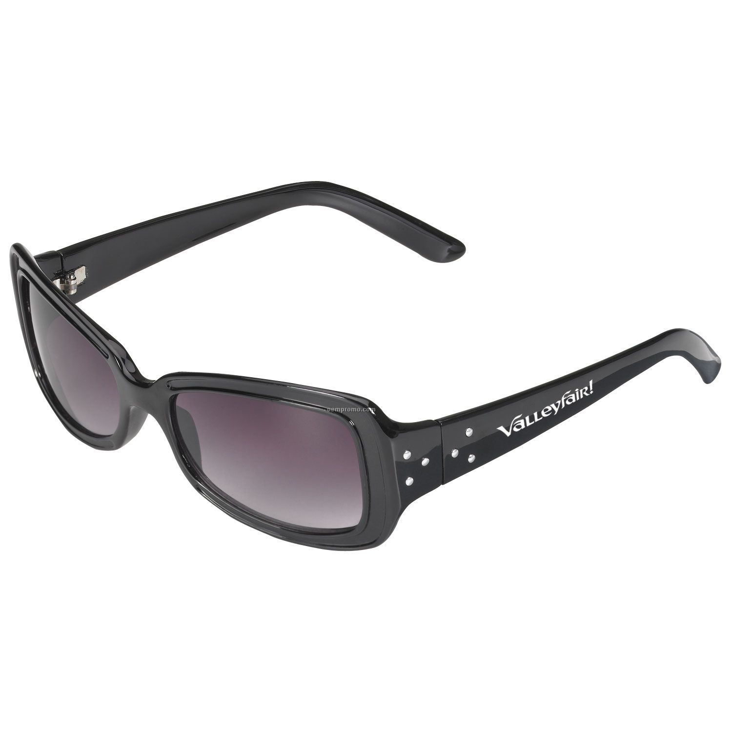 Glamour Sunglasses W/ Acetate Frame, Chrome Accents & Gray Lens