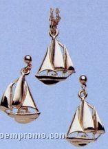 Gold Plated Yawl Sailboat Earrings