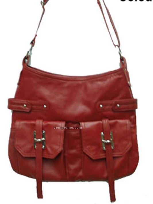 Leather Sheep Nappa Purse - Red
