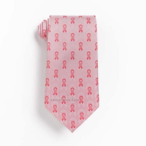 Pink Ribbon Silk Tie