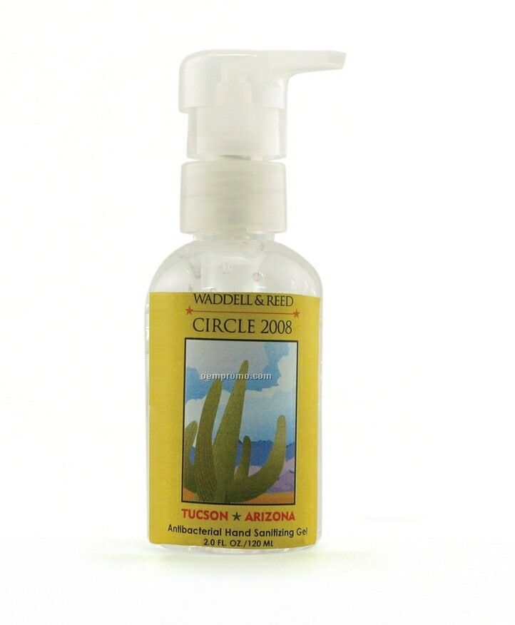 2 Oz. Antibacterial Gel Hand Sanitizer In Pump Bottle (Alcohol)
