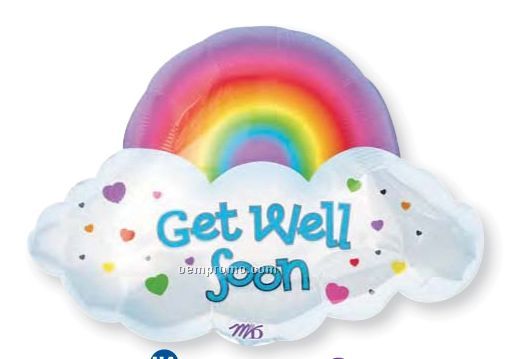 24" Get Well Soon Rainbow Balloon
