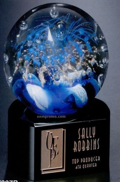 Art-glass Gallery Glass Celebration Award On Black Base