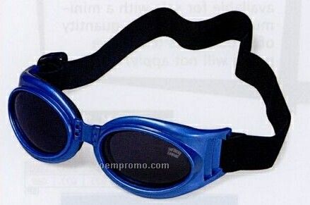 Blue Goggles W/ Shock Absorbent Guard