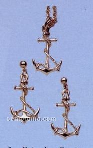 Gold Plated Small Anchor Earrings