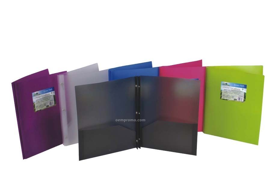 Purple 2 Pocket Folder With 3 Hole Prongs