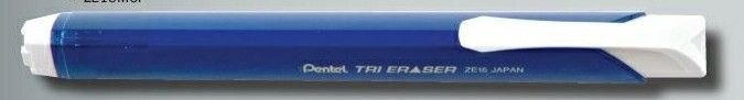 Tri Eraser Retractable & Refillable Stick Eraser In Blue W/White Accent