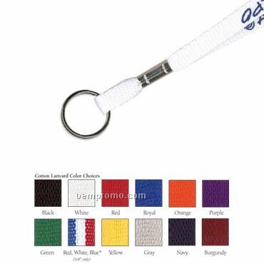 5/8" Cotton Lanyard W/ O Ring - 1 Color