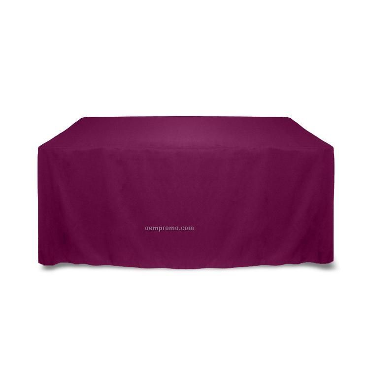 6' Solid Color Poly Poplin Table Throw - Aubergine