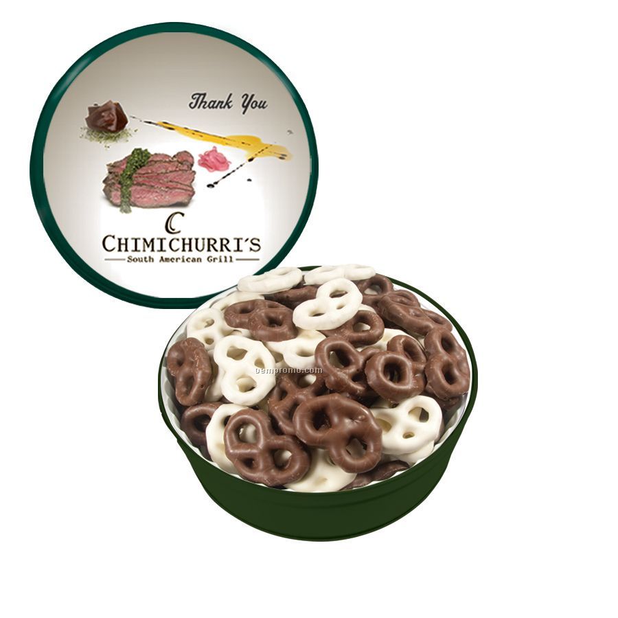 Green The Royal Tin With Chocolate Covered Pretzels