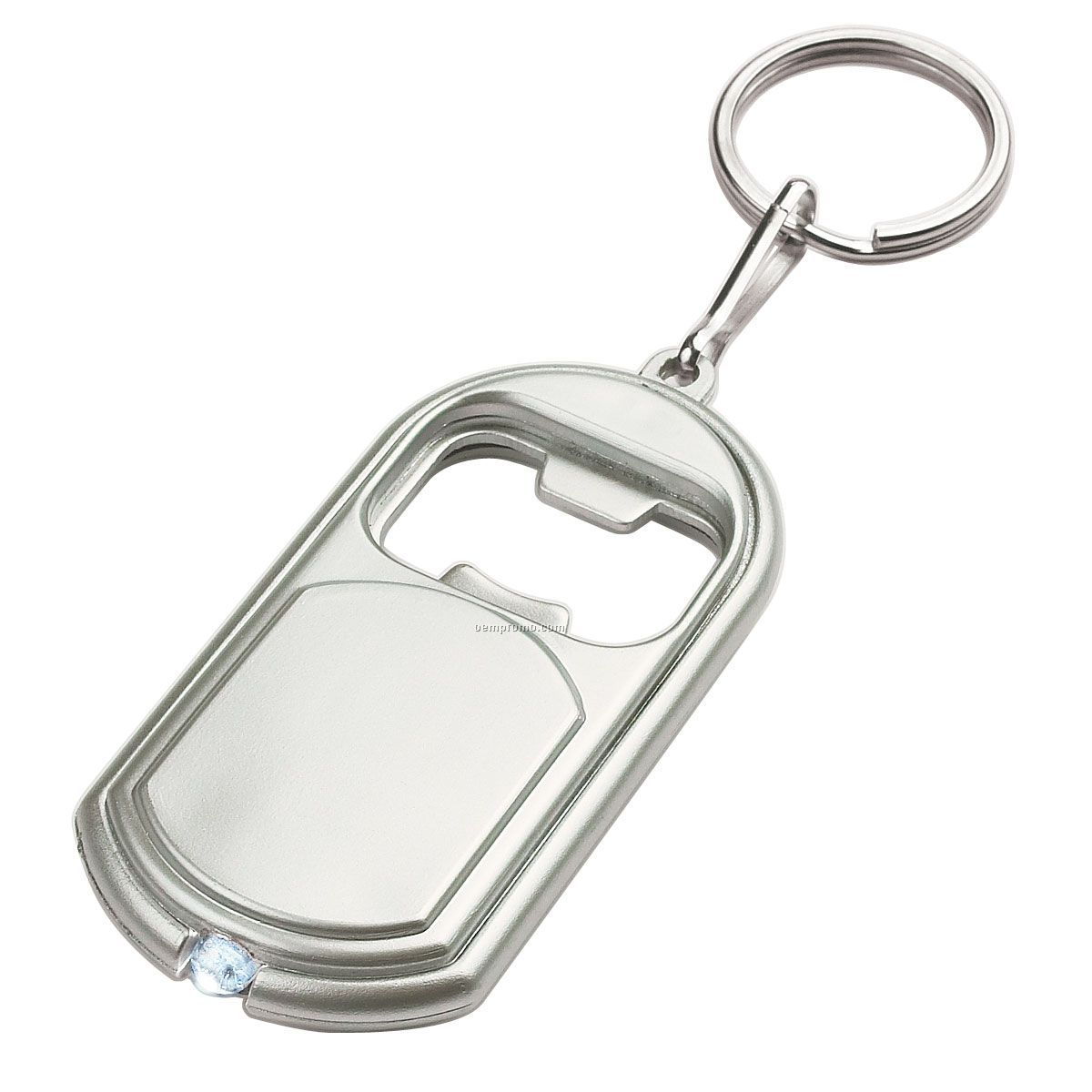Light Up Bottle Opener W/ Keychain - Silver