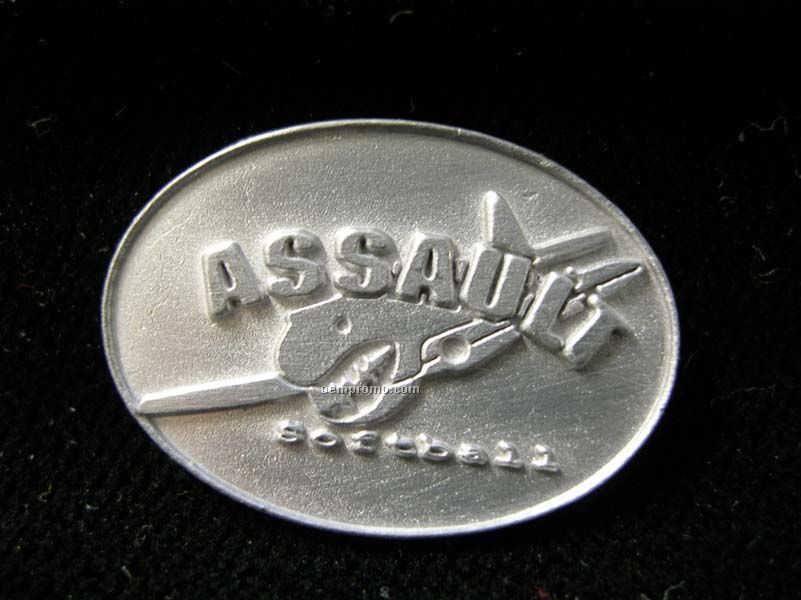 Sandblast Plated Lapel Pin With No Color Fill (3/4