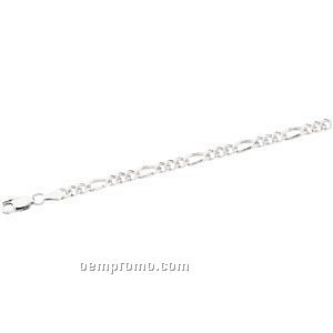 Ladies' 7" Sterling Silver 3-1/2mm Figaro Chain Bracelet