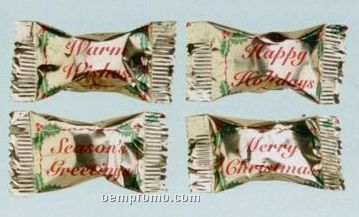 White Buttermint Soft Candy W/ Stock Wrapper (Season's Greetings)