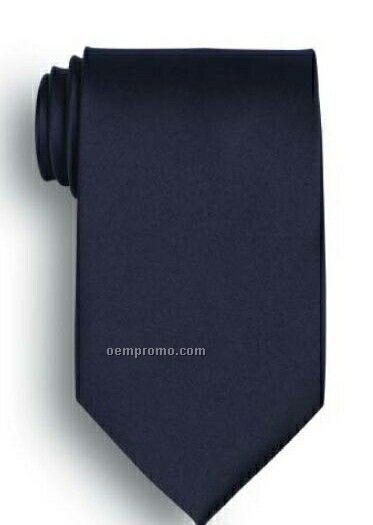 Wolfmark Solid Series Navy Blue Polyester Satin Tie