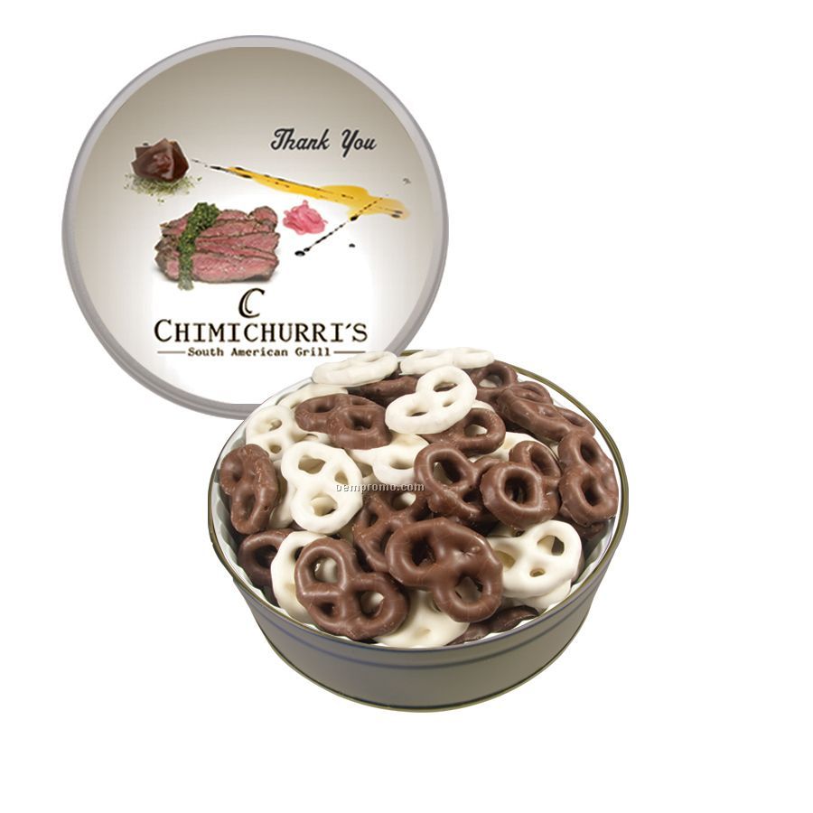 Silver The Royal Tin With Chocolate Covered Pretzels