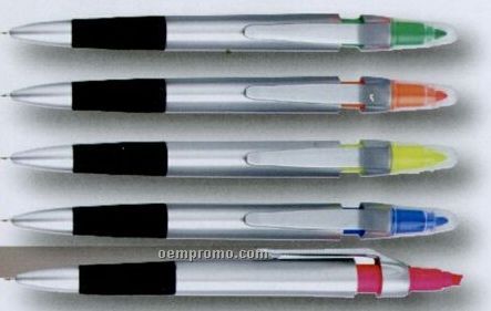 Slim Highlighter W/ Ballpoint Pen