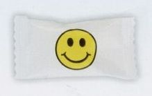 White Buttermint Soft Candy With Stock Wrapper (Smiley Face)