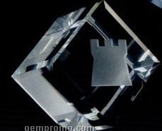 Beveled Cube Paperweight (Deep Etched)