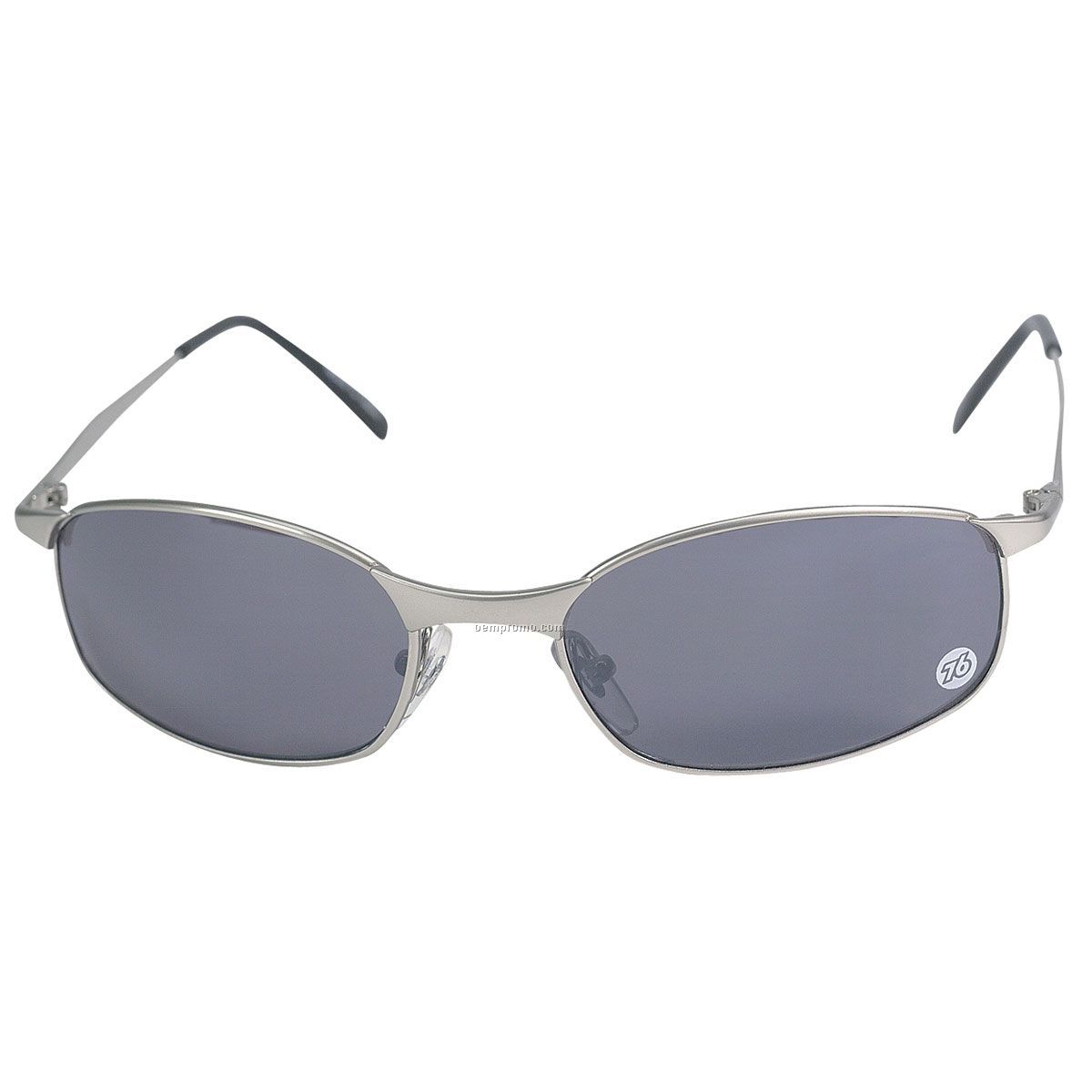 Square Jupiter Matte Aluminum Metal Sunglasses W/ Smoke Lens