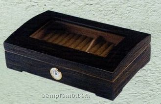 30 Cigar Dumaine High Lacquer Ebony Finish Humidor (13"X8.5"X3.75")