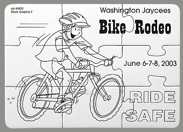 9-piece Coloring Puzzle With Crayons / Bike Safety - 1 Color