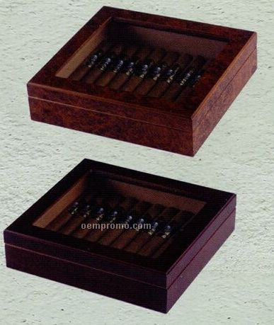 20 Cigar Spanish Cedar Lined Glass Top Humidor