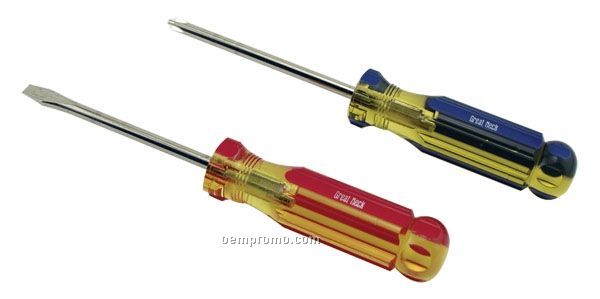 D Line Screwdriver With Red/Black Or Black Handle (4 1/2" Slotted)