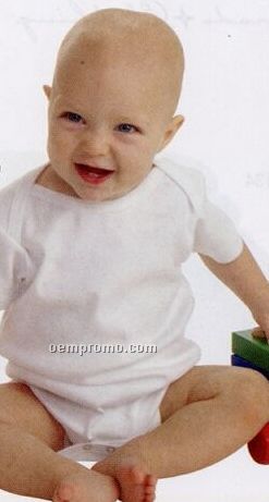 Infant Lap Shoulder Bodysuit - (White) Embroidery