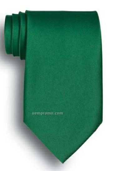 Wolfmark Solid Series Kelly Green Polyester Satin Tie