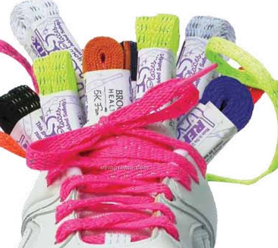Junior Reflective Safety Shoe Laces W/Custom Band
