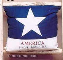 Throw Pillow W/ Applique Star & Embroidered America Logo
