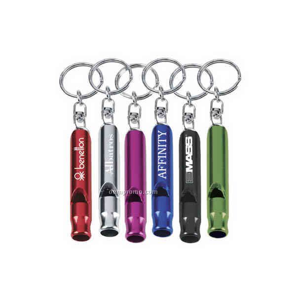 Aluminum Whistle With Keyring And Swivel Chain