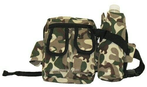 Camouflage Fanny Pack And Bottle Holder (6"X7-1/2")