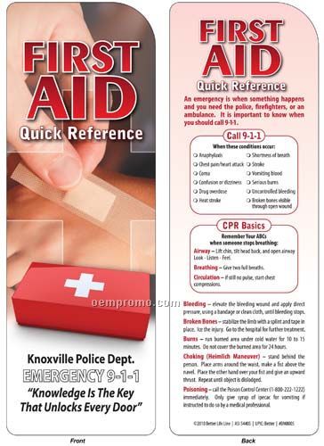Bookmark - First Aid Quick Reference