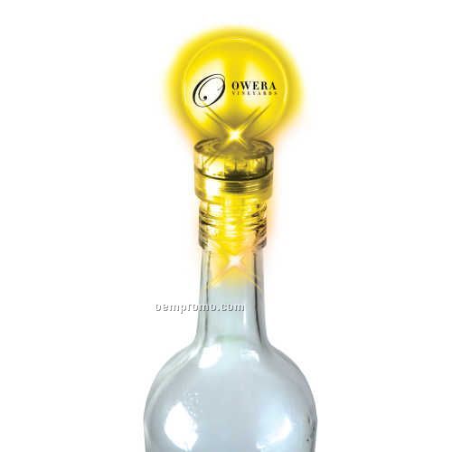 Lighted Bottle Stopper With Yellow Leds