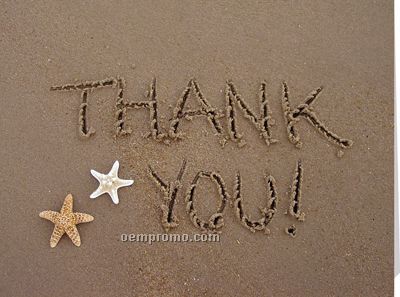 Sand Writing Thank You Note